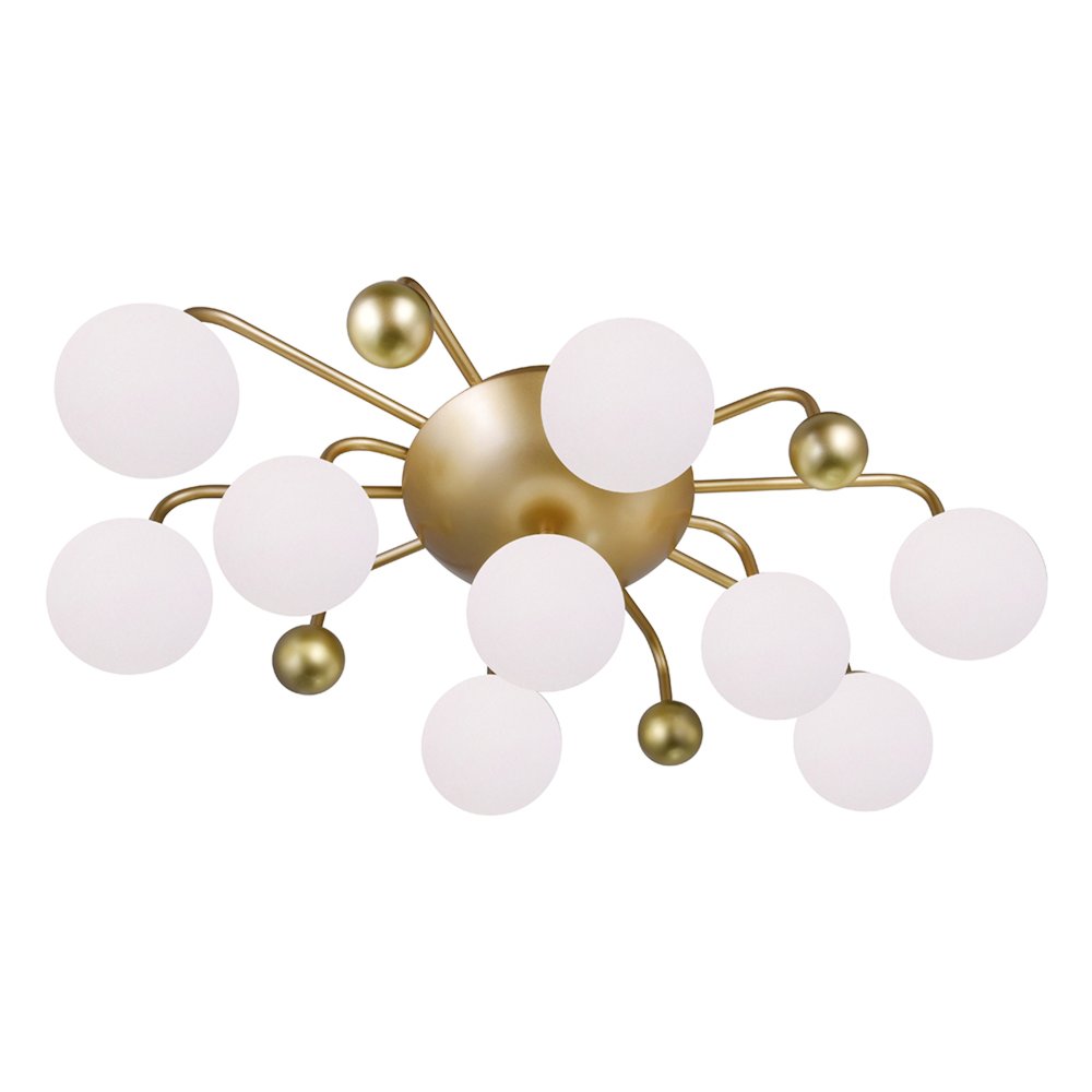 Element 9 Light Flush Mount With Sun Gold Finish. Picture 3