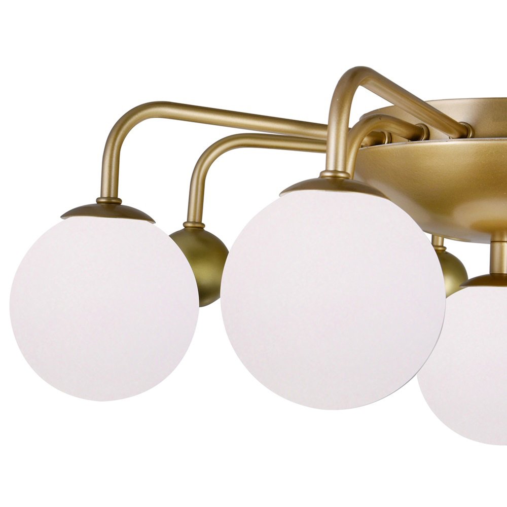 Element 9 Light Flush Mount With Sun Gold Finish. Picture 4