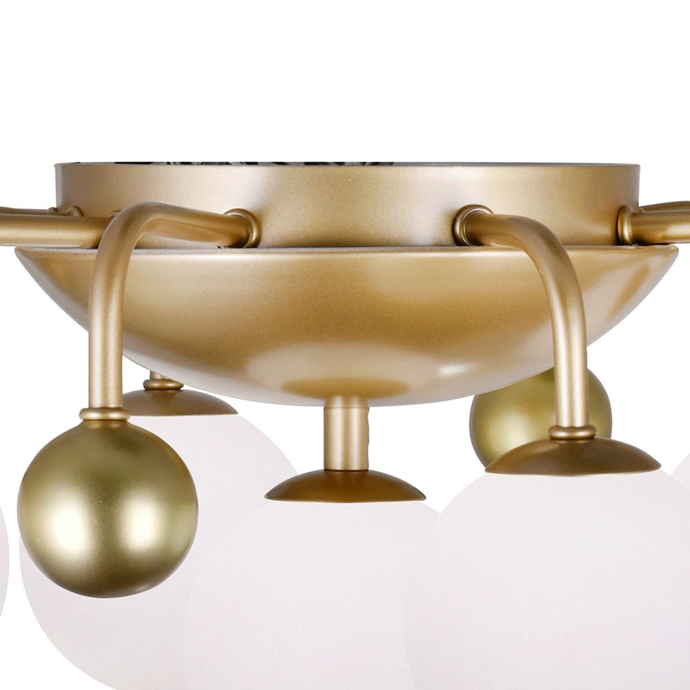 Element 9 Light Flush Mount With Sun Gold Finish. Picture 5