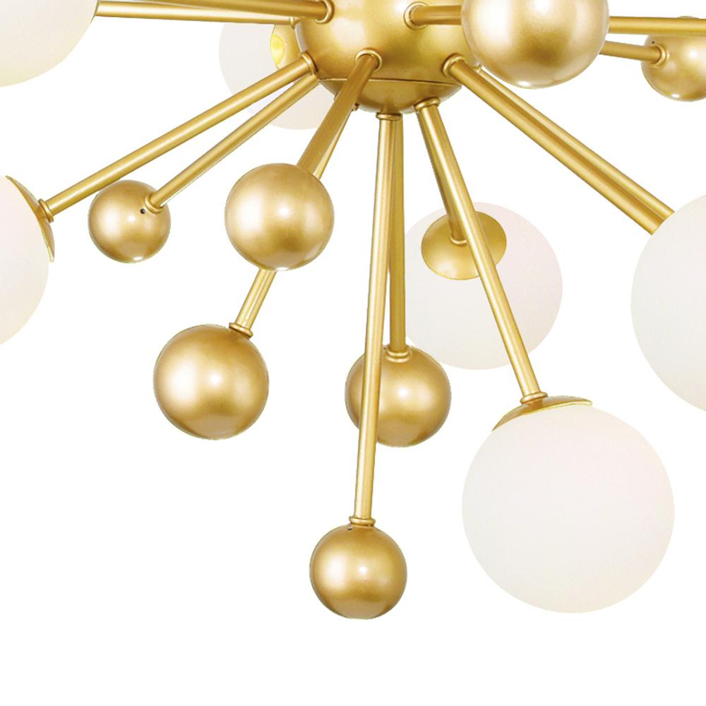 Element 8 Light Chandelier With Sun Gold Finish. Picture 4