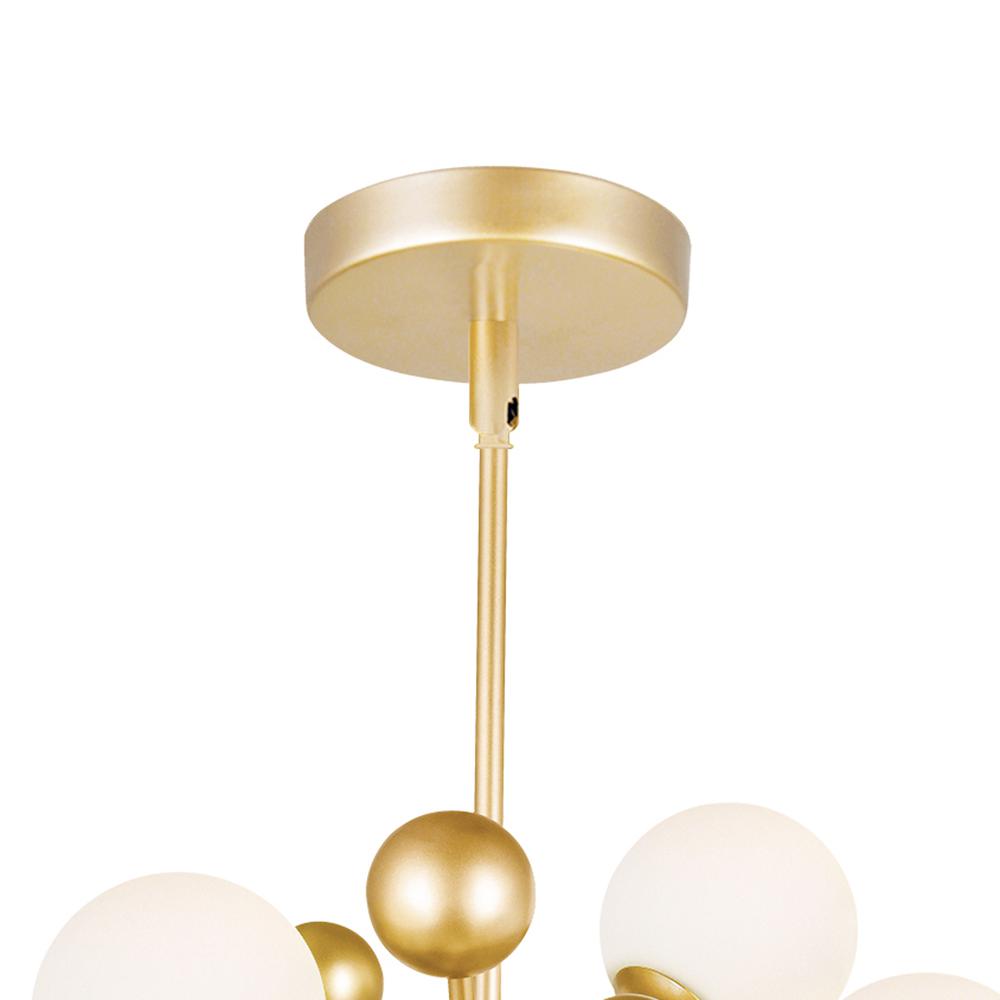 Element 8 Light Chandelier With Sun Gold Finish. Picture 5