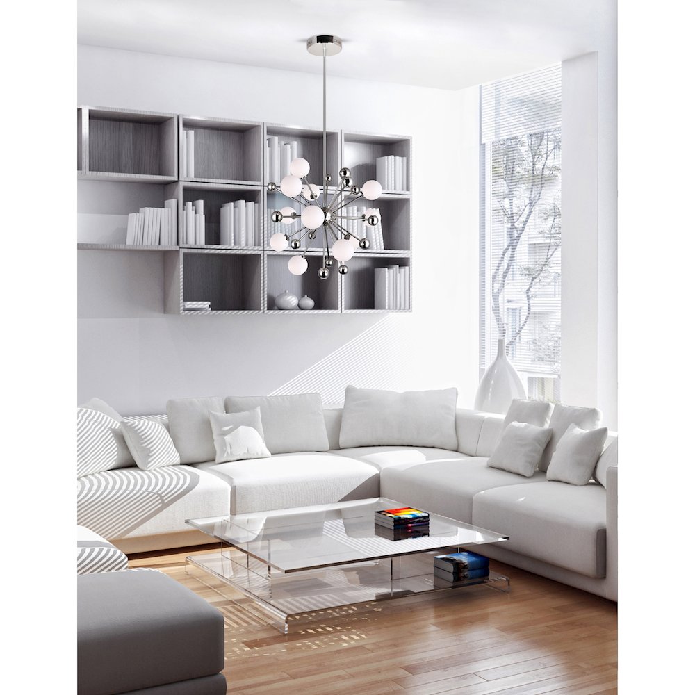 Element 11 Light Chandelier With Polished Nickel Finish. Picture 7