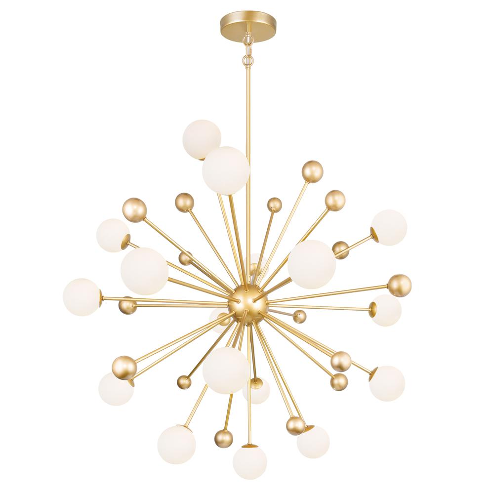 Element 17 Light Chandelier With Sun Gold Finish. Picture 1