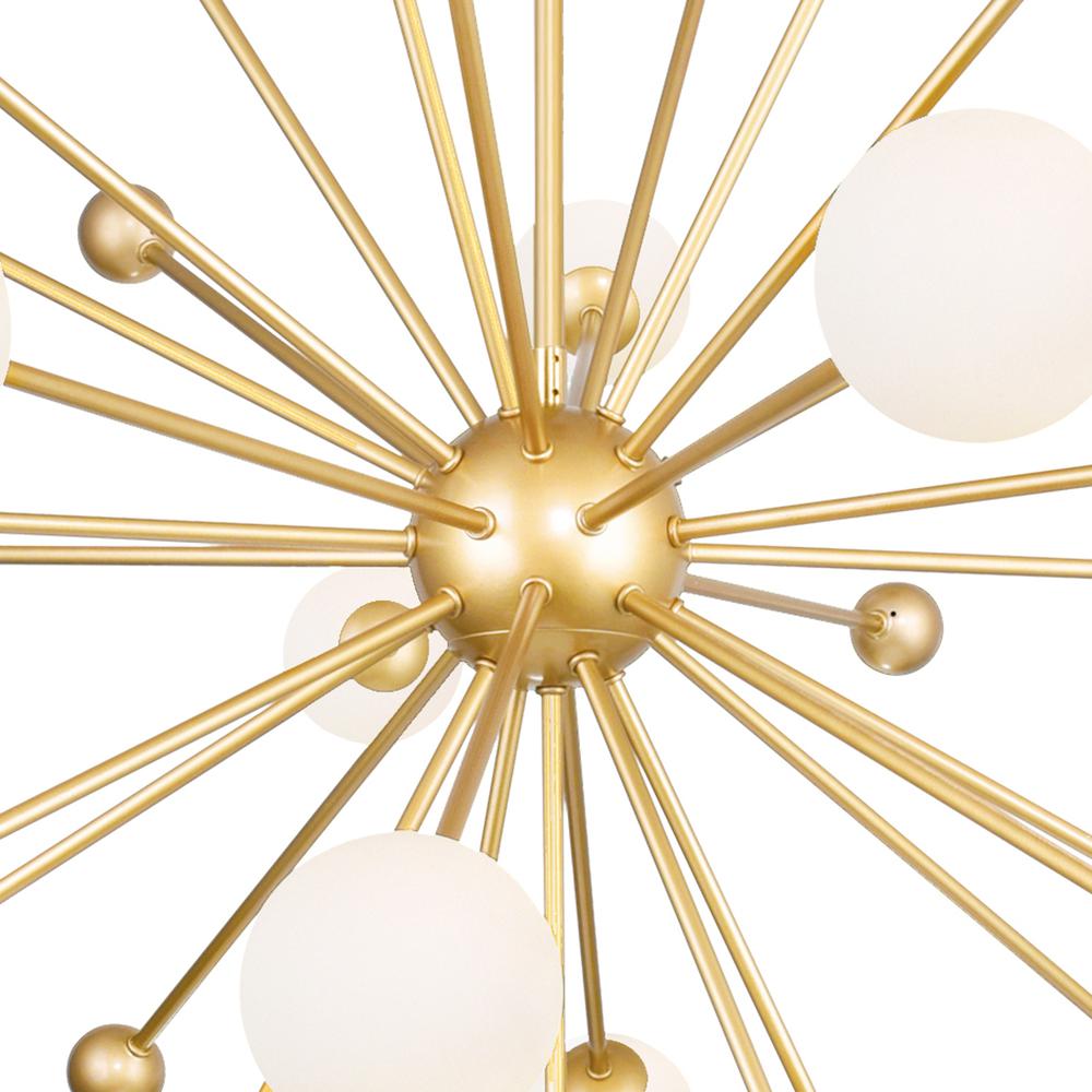 Element 17 Light Chandelier With Sun Gold Finish. Picture 2