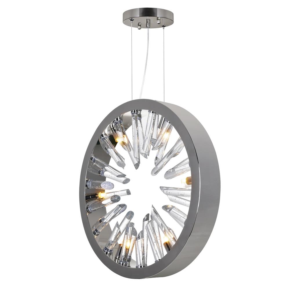 Spiked 6 Light Chandelier With Polished Nickel Finish. Picture 4
