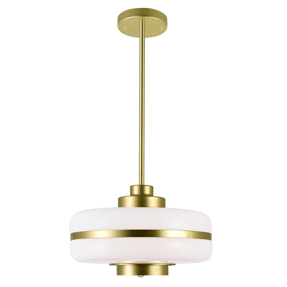 Elementary 1 Light Down Pendant With Pearl Gold Finish. Picture 1