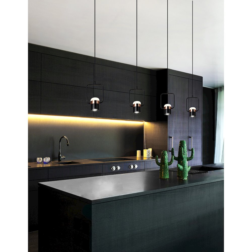 Moxie LED Down Mini Pendant With Black Finish. Picture 7