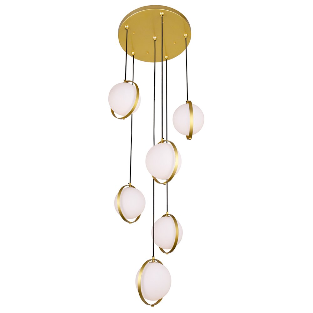 Da Vinci 6 Light Multi Light Pendant With Brass Finish. Picture 1