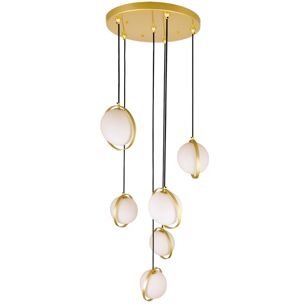Da Vinci 6 Light Multi Light Pendant With Brass Finish. Picture 2