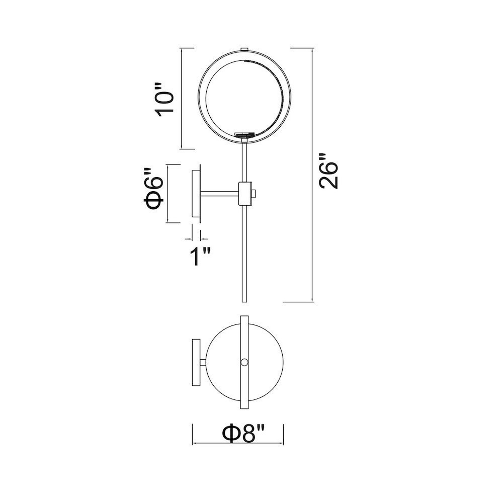 Da Vinci 1 Light Wall Light With Brass Finish. Picture 7