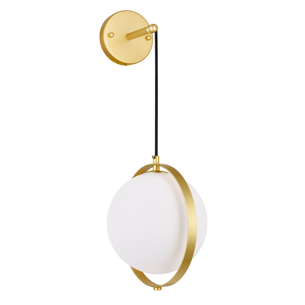 Da Vinci 1 Light Wall Light With Brass Finish. Picture 1