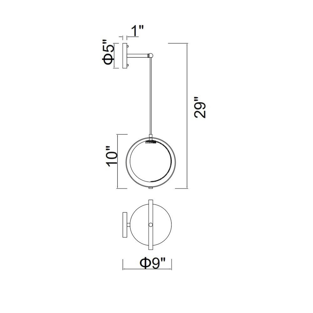 Da Vinci 1 Light Wall Light With Brass Finish. Picture 7
