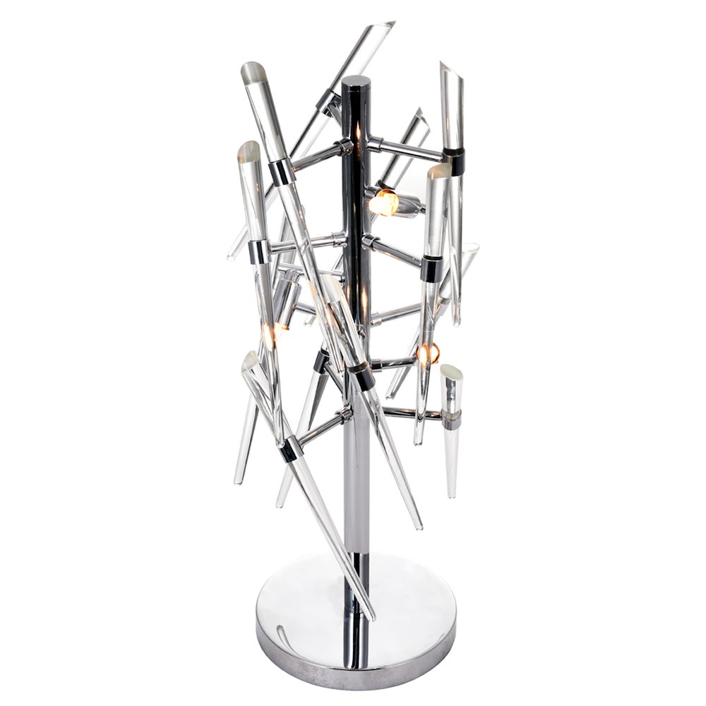 Icicle 3 Light Table Lamp With Chrome Finish. Picture 2
