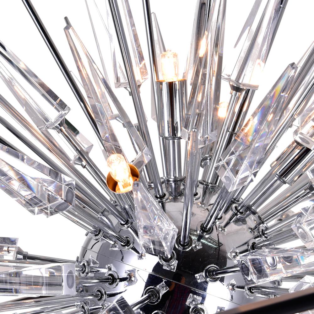 Starburst 6 Light Chandelier With Chrome & Black Finish. Picture 4