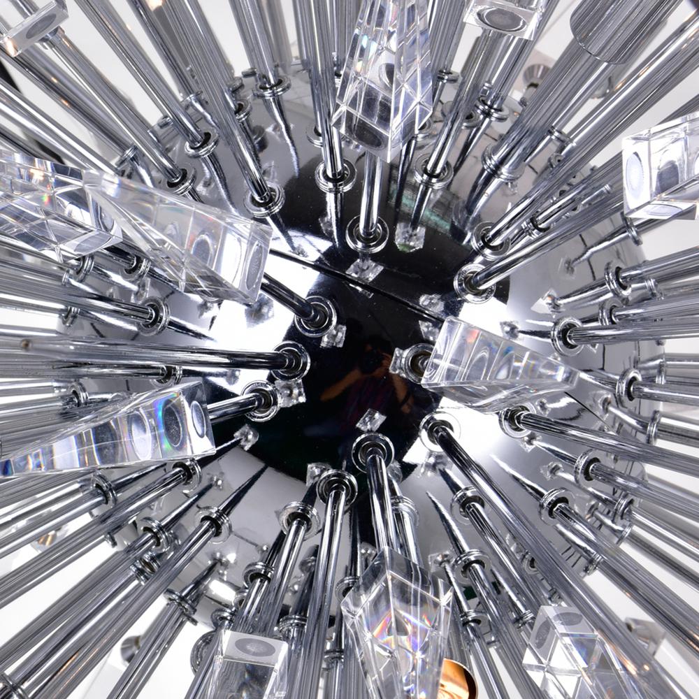 Starburst 20 Light Chandelier With Chrome & Black Finish. Picture 3