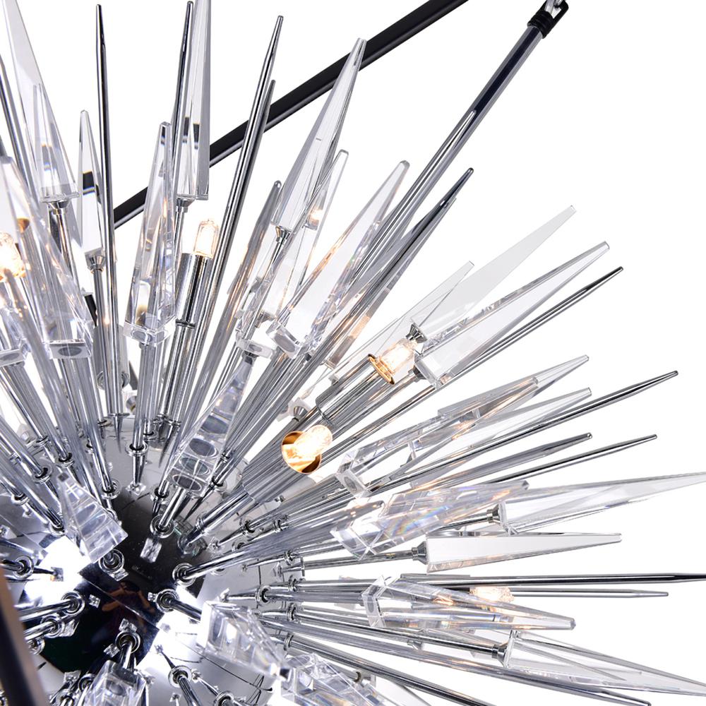 Starburst 20 Light Chandelier With Chrome & Black Finish. Picture 4
