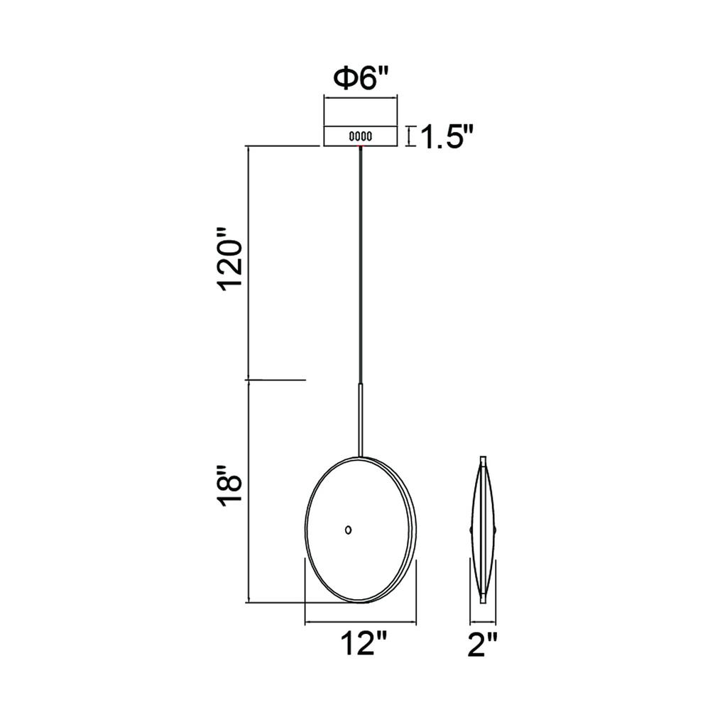 Ovni LED Mini Pendant With Brass Finish. Picture 7