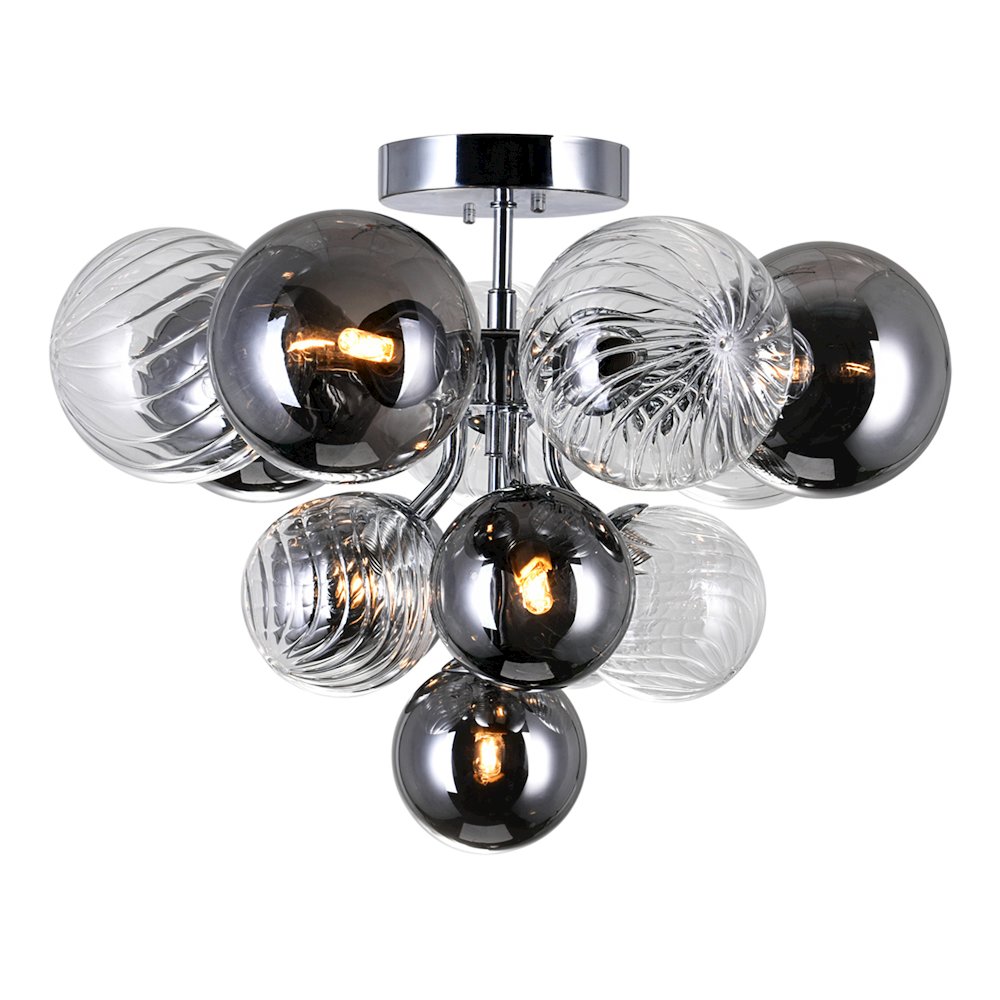 Pallocino 6 Light Flush Mount With Chrome Finish. Picture 1