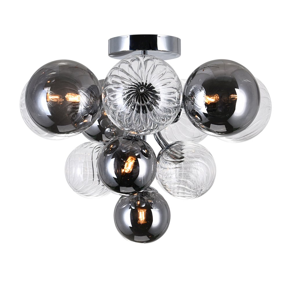 Pallocino 6 Light Flush Mount With Chrome Finish. Picture 3