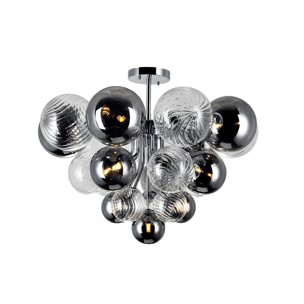 Pallocino 10 Light Flush Mount With Chrome Finish. Picture 1