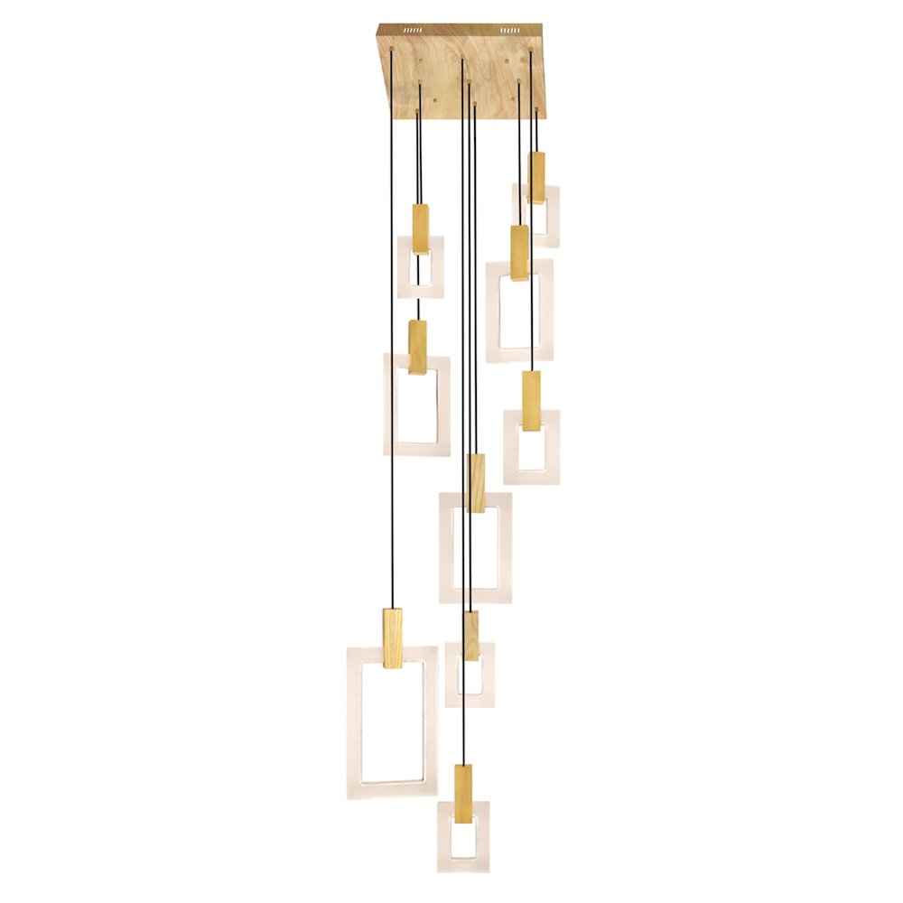 Anello LED Pendant With White Oak Finish. Picture 1
