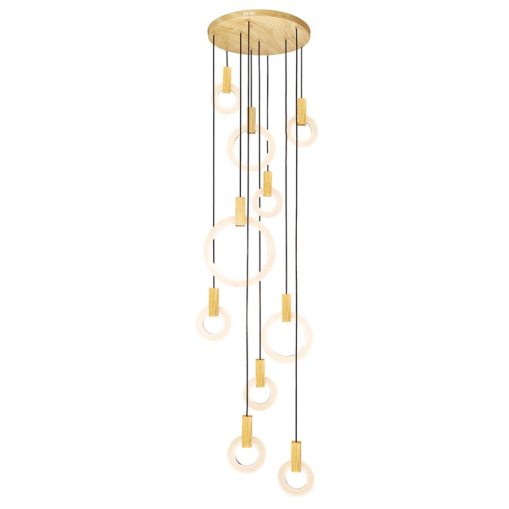 Anello LED Pendant With White Oak Finish. Picture 1