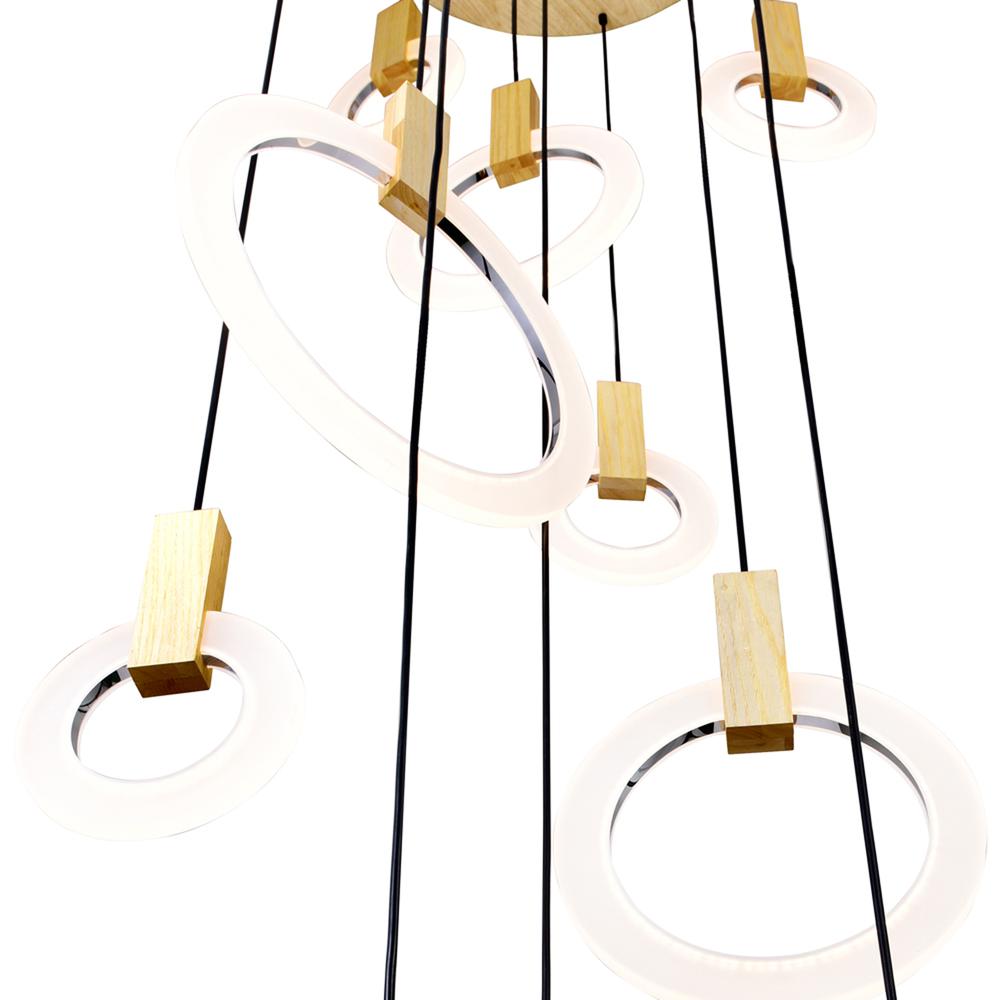 Anello LED Pendant With White Oak Finish. Picture 3