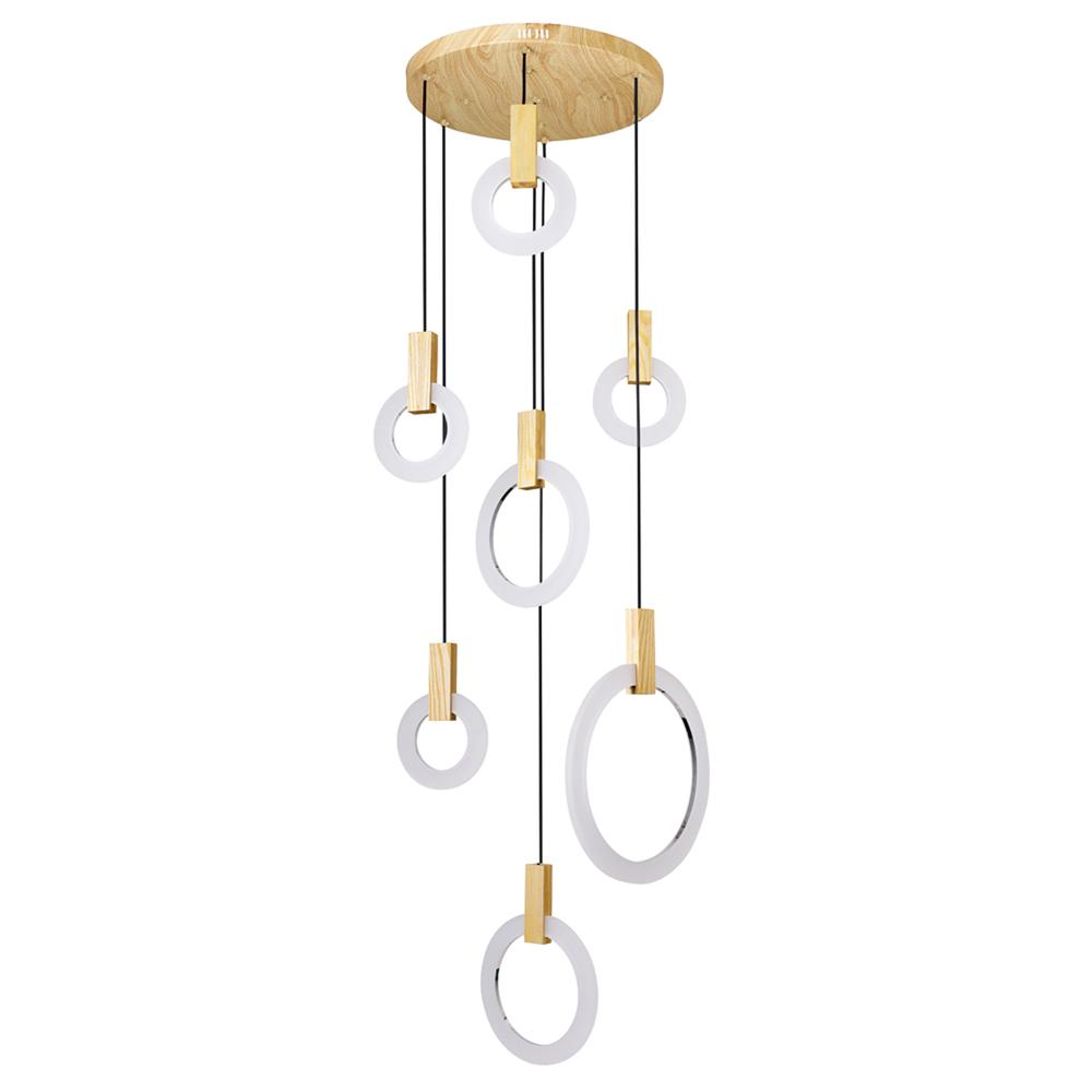 Anello LED Pendant With White Oak Finish. Picture 7