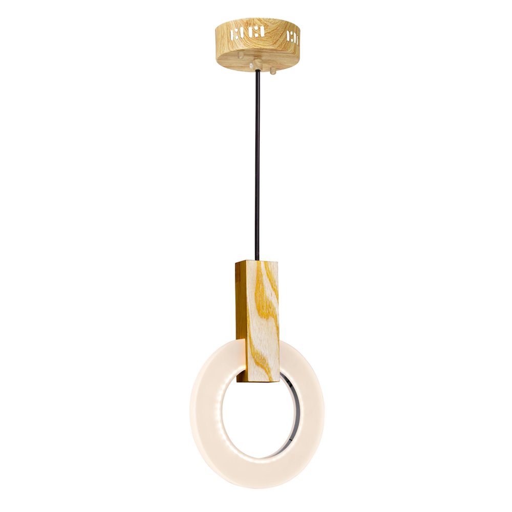 Anello LED Mini Pendant With White Oak Finish. Picture 1