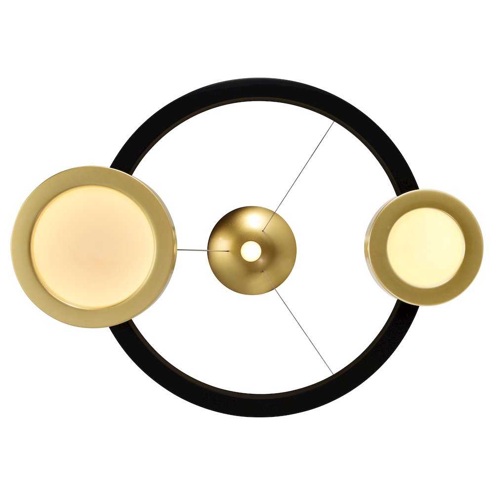 Deux Lunes LED Chandelier With Sun Gold & Black Finish. Picture 5