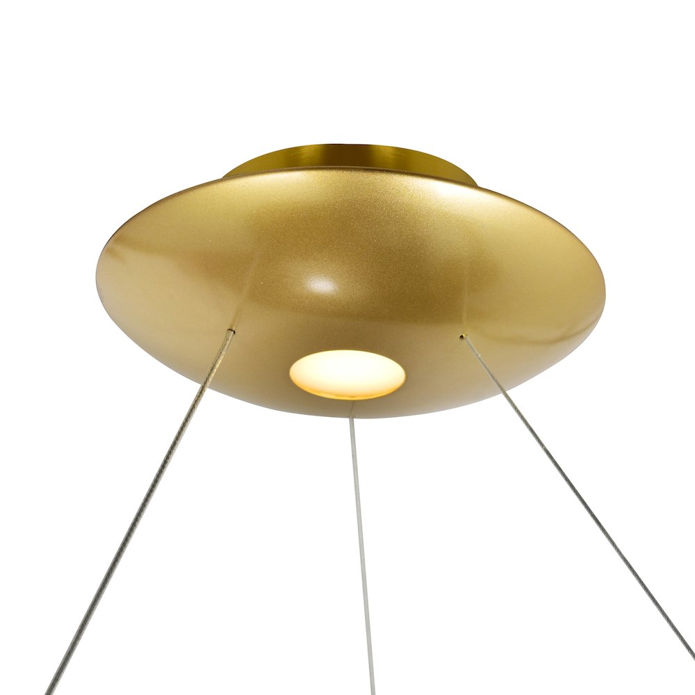 Deux Lunes LED Chandelier With Sun Gold & Black Finish. Picture 4