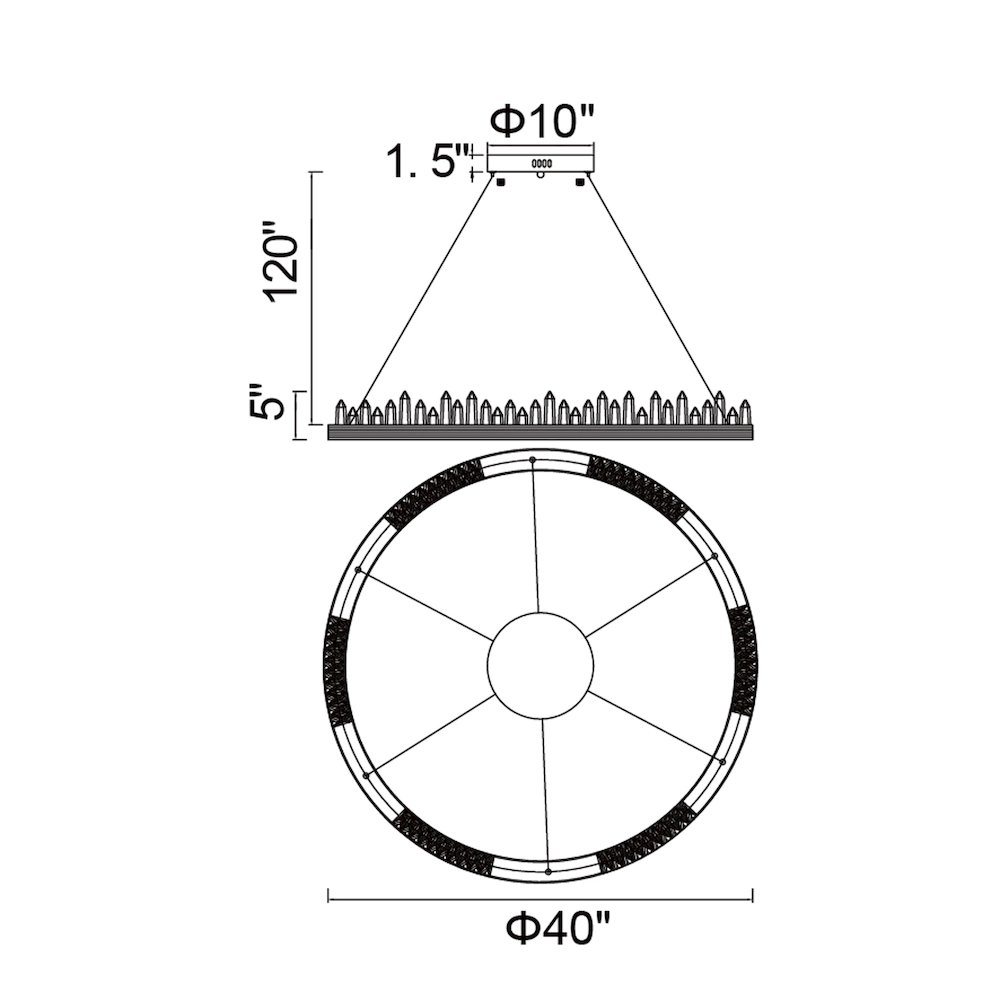 Agassiz LED Chandelier With Polished Nickel Finish. Picture 6