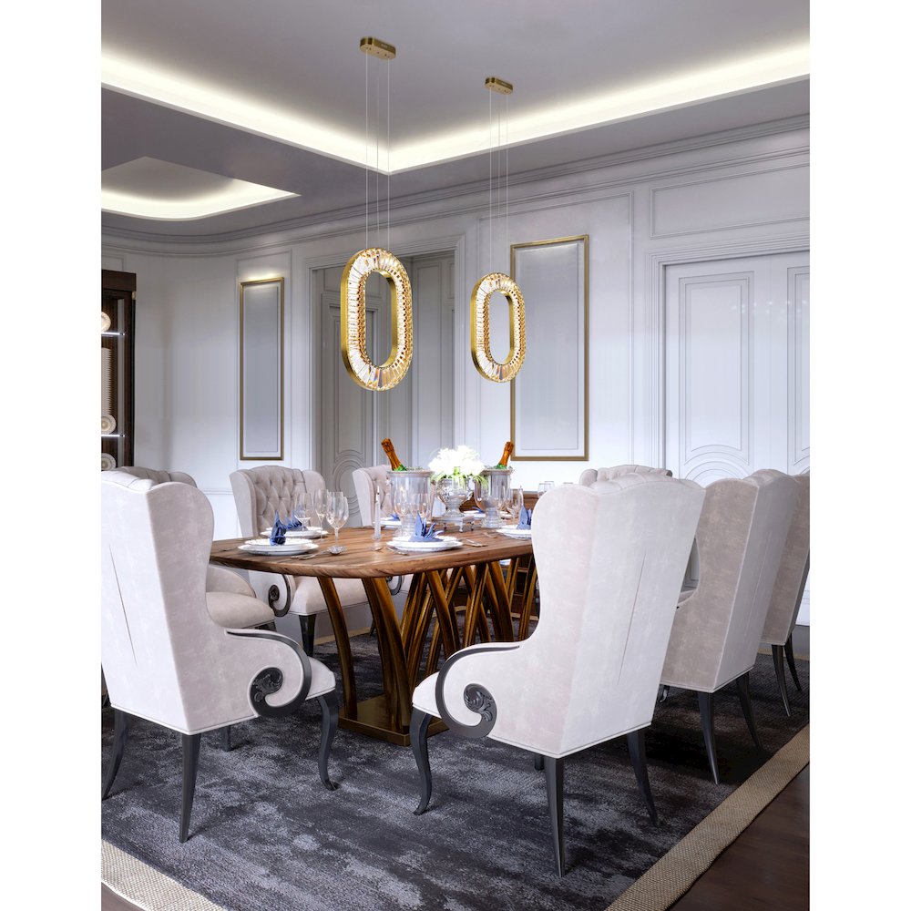 Bjoux LED Chandelier With Sun Gold Finish. Picture 7