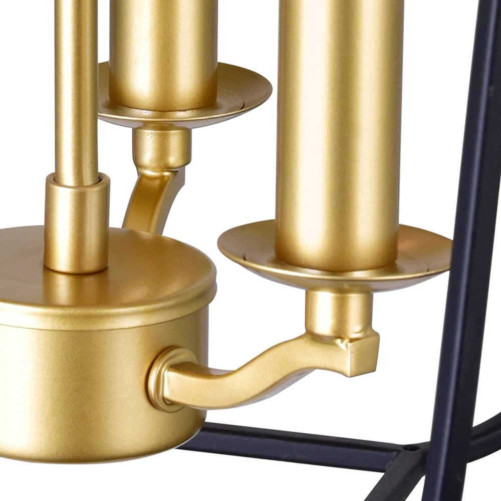 Tudor 3 Light Pendant With Satin Gold & Black Finish. Picture 5