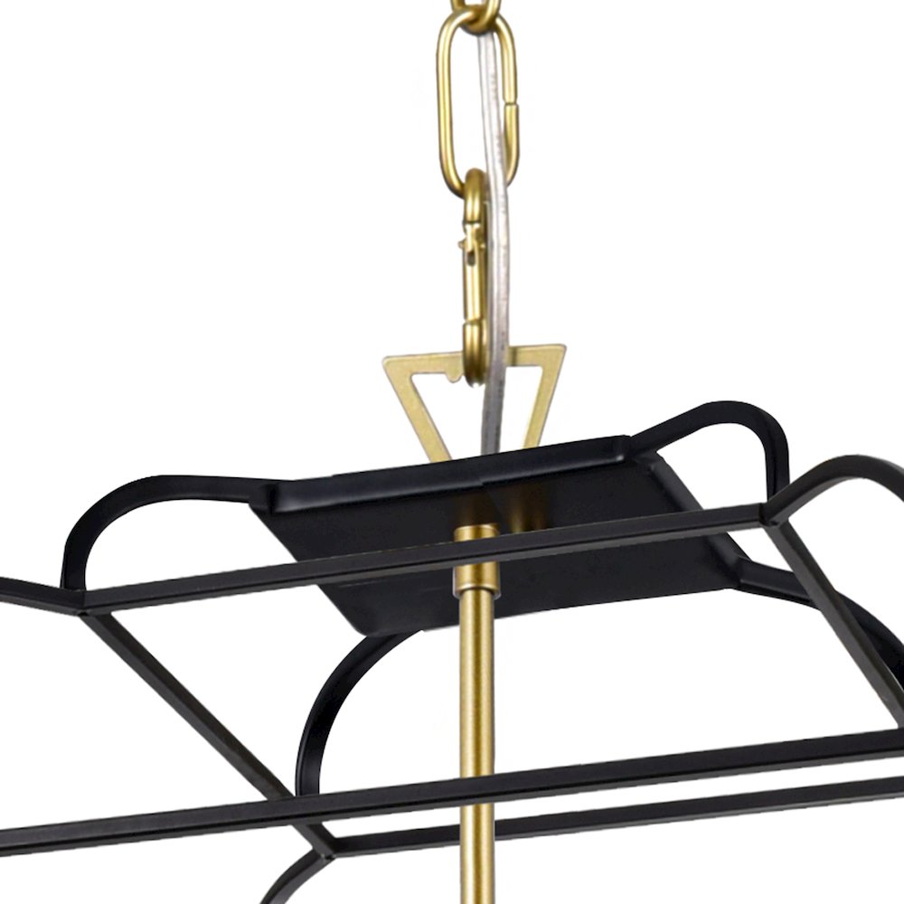Tudor 6 Light Chandelier With Satin Gold & Black Finish. Picture 3