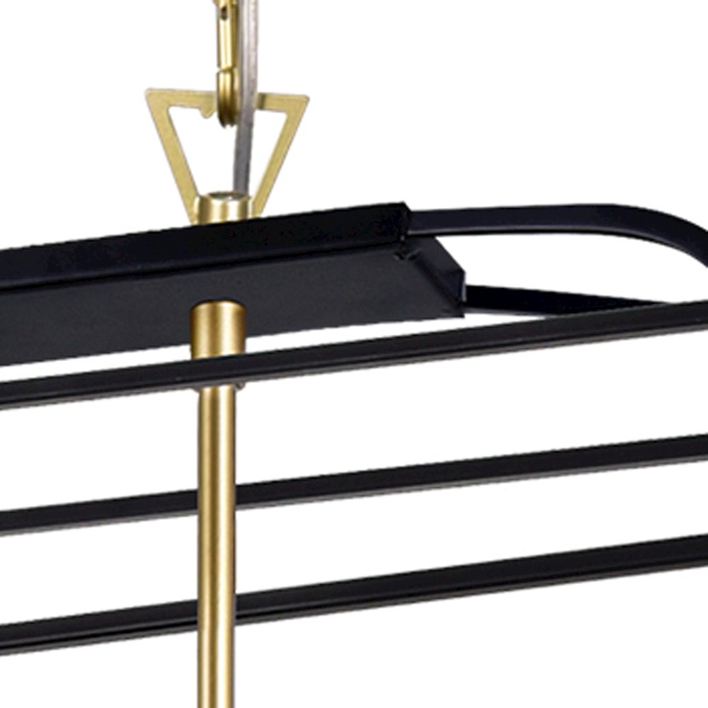 Tudor 6 Light Island/Pool Table Chandelier With Satin Gold & Black Finish. Picture 4