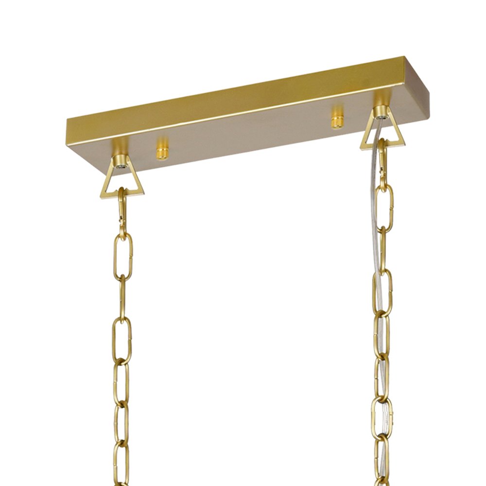 Tudor 6 Light Island/Pool Table Chandelier With Satin Gold & Black Finish. Picture 6