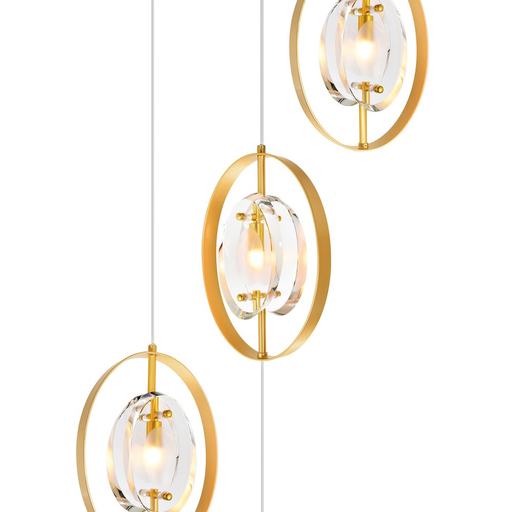 Iris 6 Light Pendant With Sun Gold Finish. Picture 2