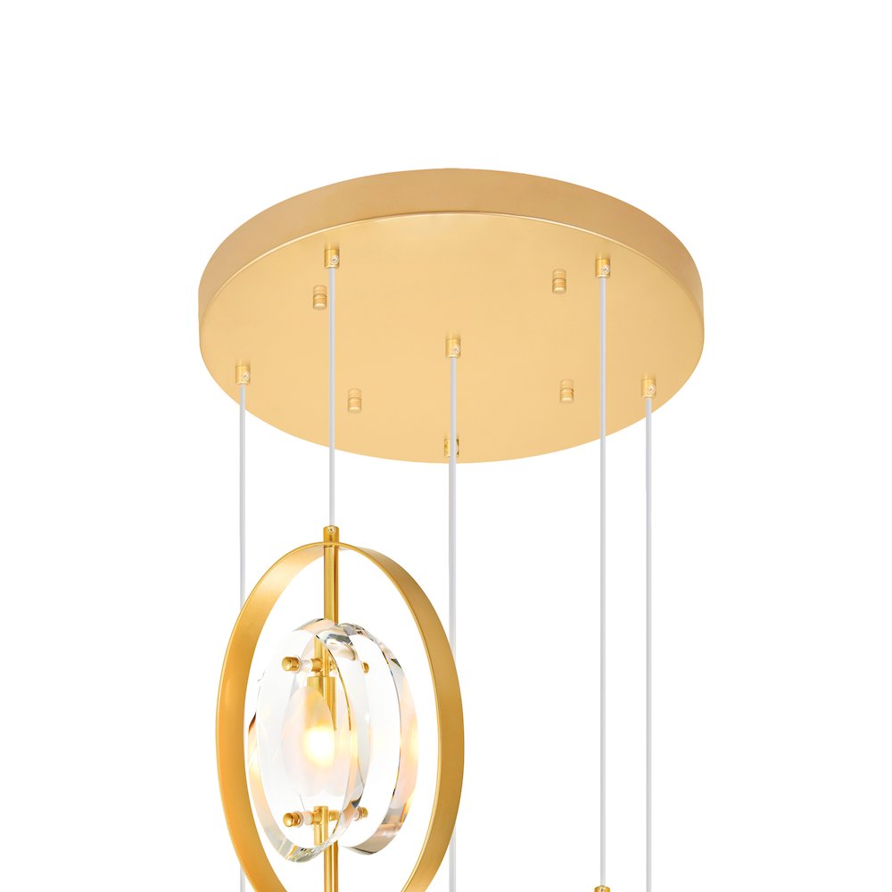 Iris 6 Light Pendant With Sun Gold Finish. Picture 5