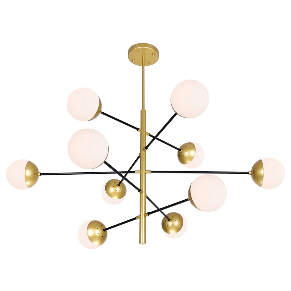 Compass 10 Light Chandelier With Medallion Gold Finish. Picture 3