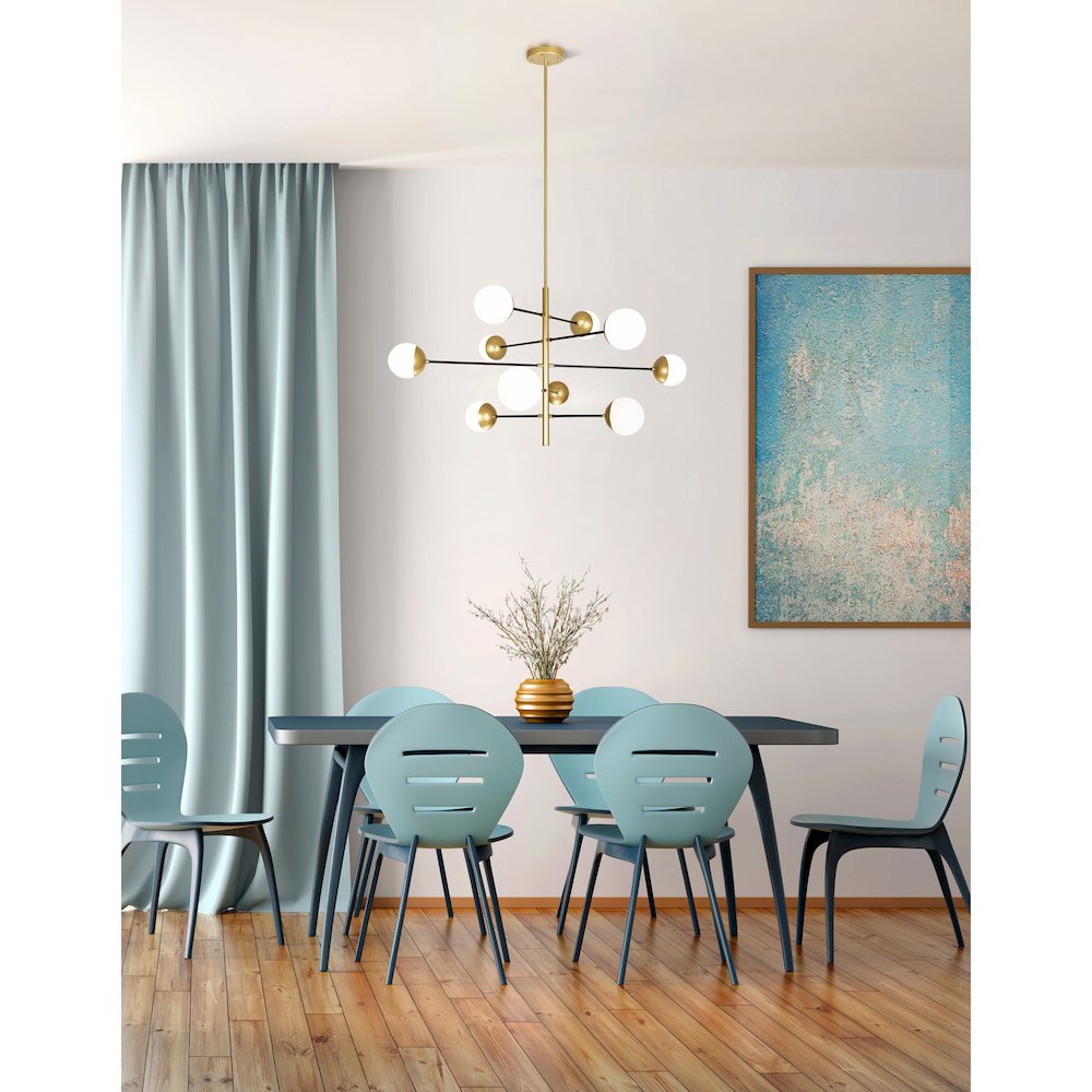 Compass 10 Light Chandelier With Medallion Gold Finish. Picture 7