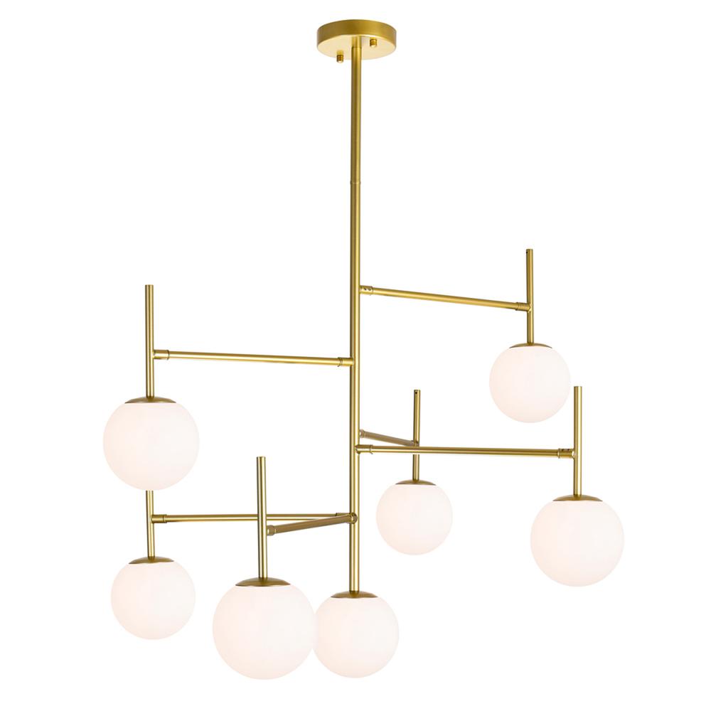 Tourch 7 Light Chandelier With Medallion Gold Finish. Picture 1