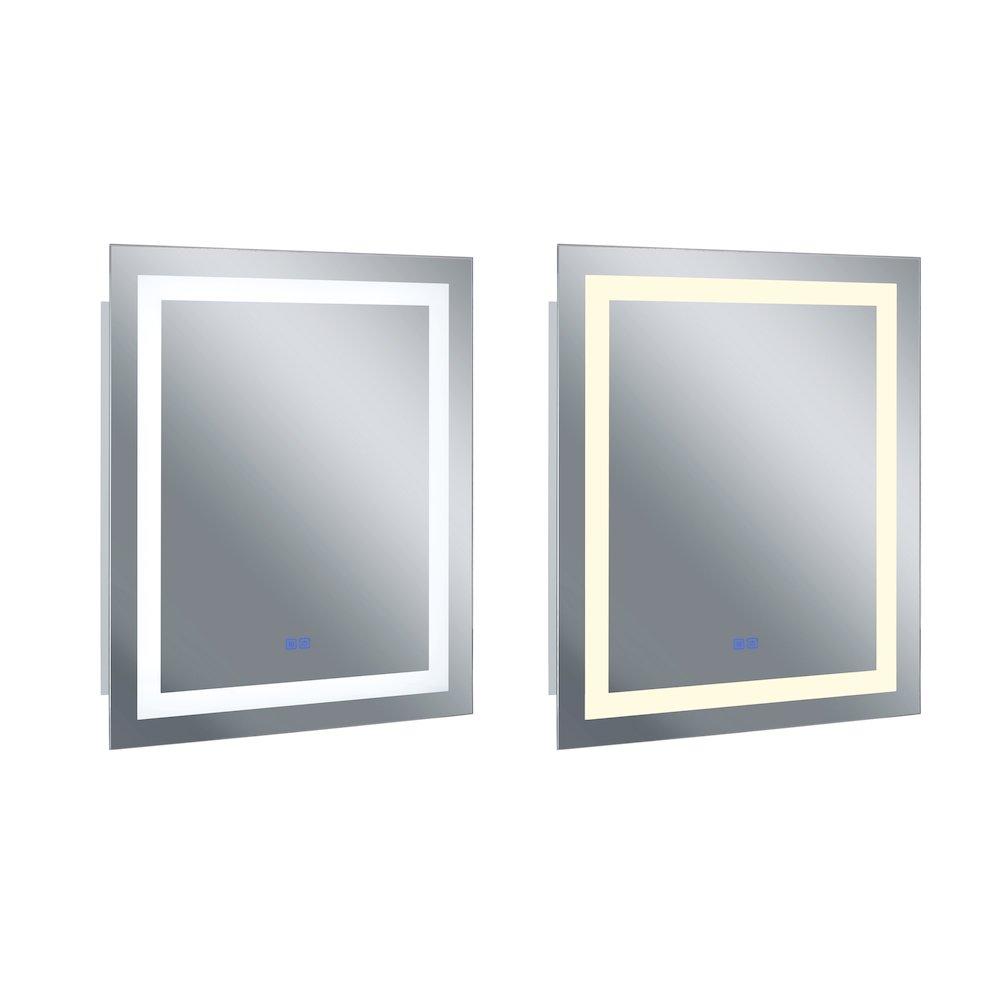 Abril Square 36x36in Matte White Integrated LED Mirror. Picture 1