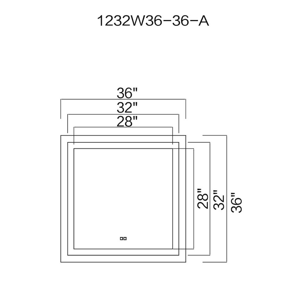 Abril Square 36x36in Matte White Integrated LED Mirror. Picture 5