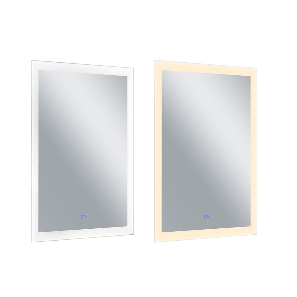 Abigail Rectangular 30x49in Matte White Integrated LED Mirror. Picture 3