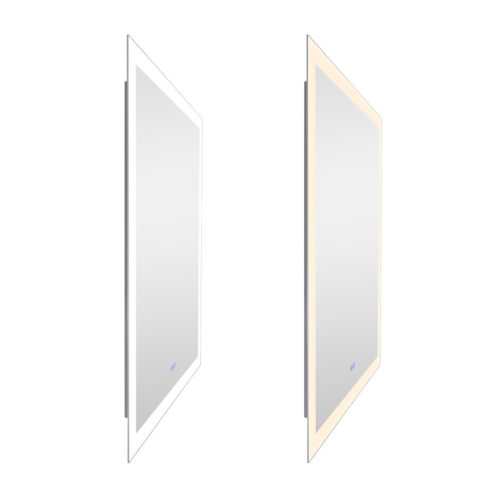 Abigail Rectangular 30x49in Matte White Integrated LED Mirror. Picture 4