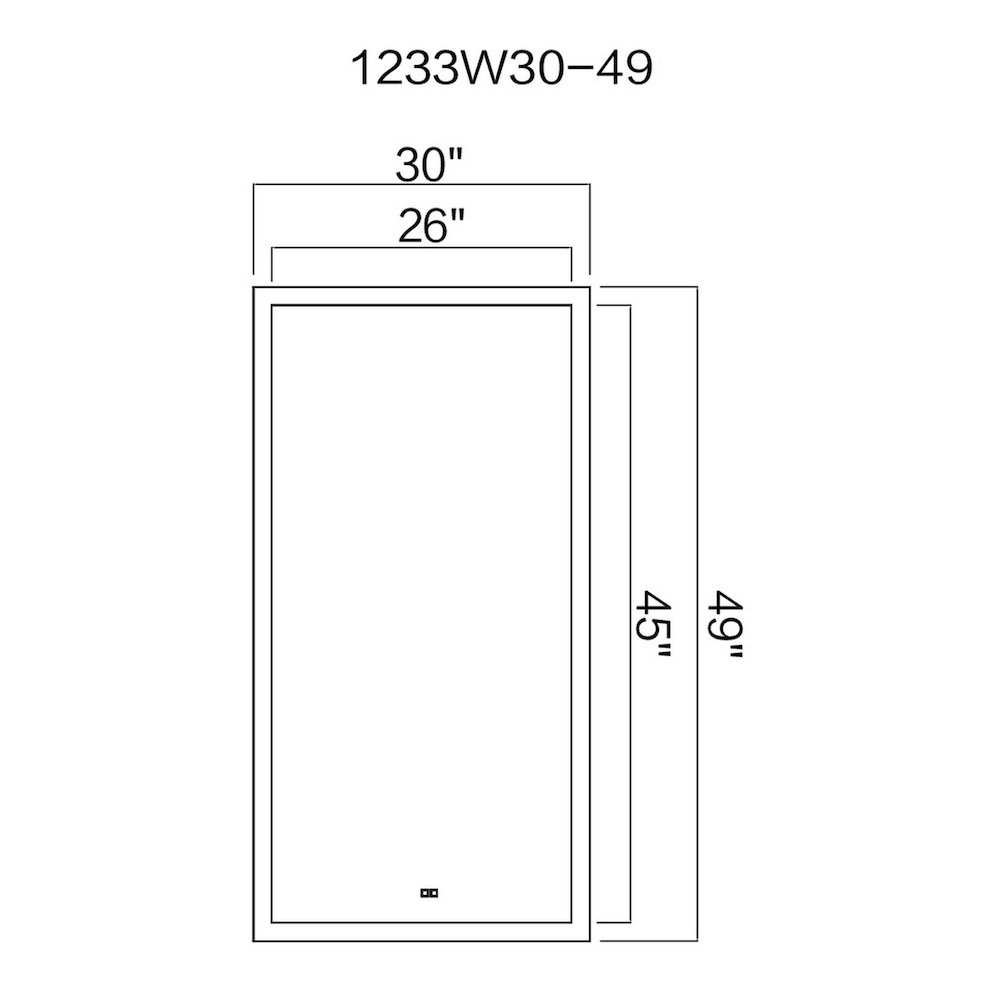 Abigail Rectangular 30x49in Matte White Integrated LED Mirror. Picture 6