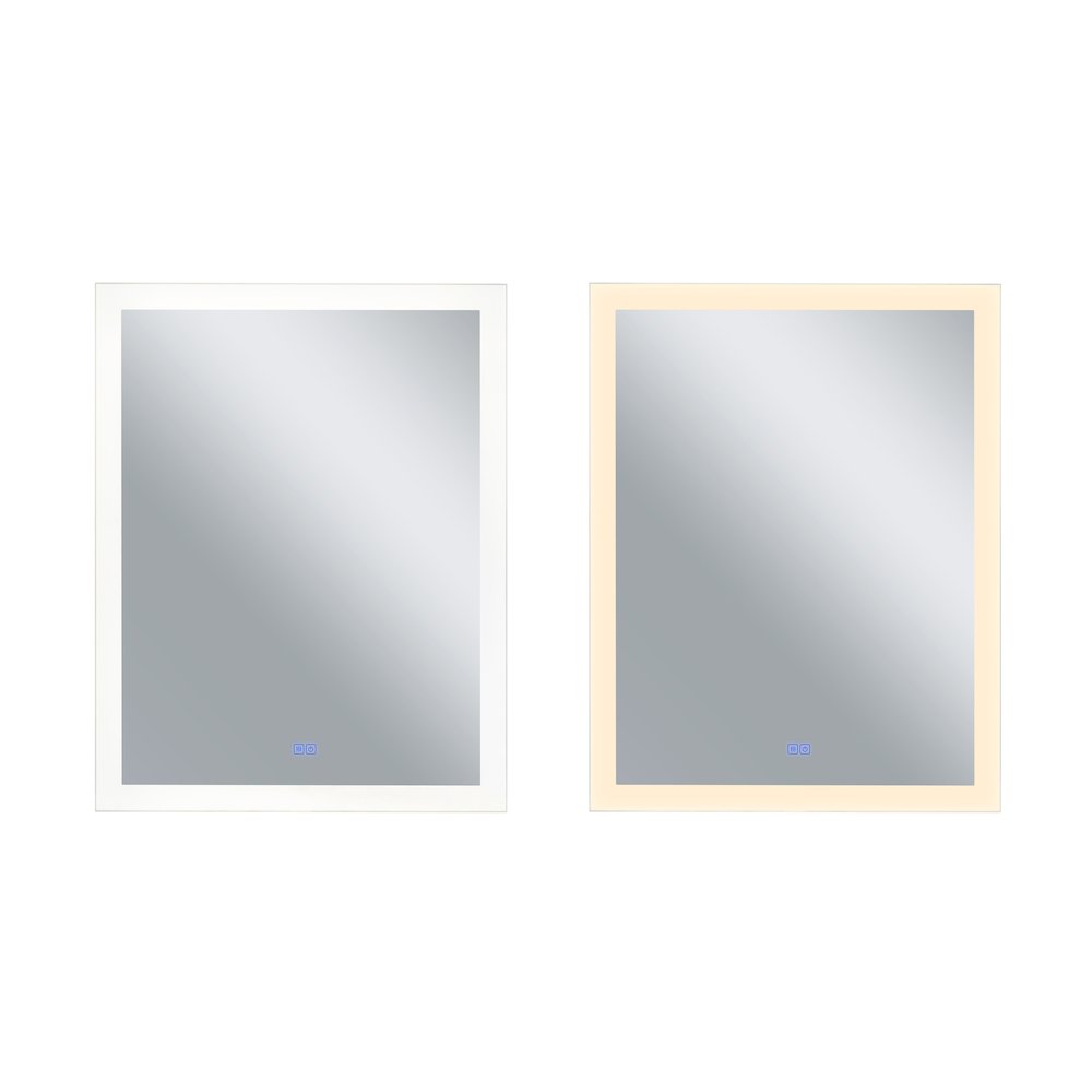 Abigail Rectangular 32x40in Matte White Integrated LED Mirror. Picture 1