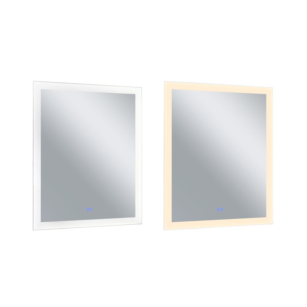 Abigail Rectangular 32x40in Matte White Integrated LED Mirror. Picture 3