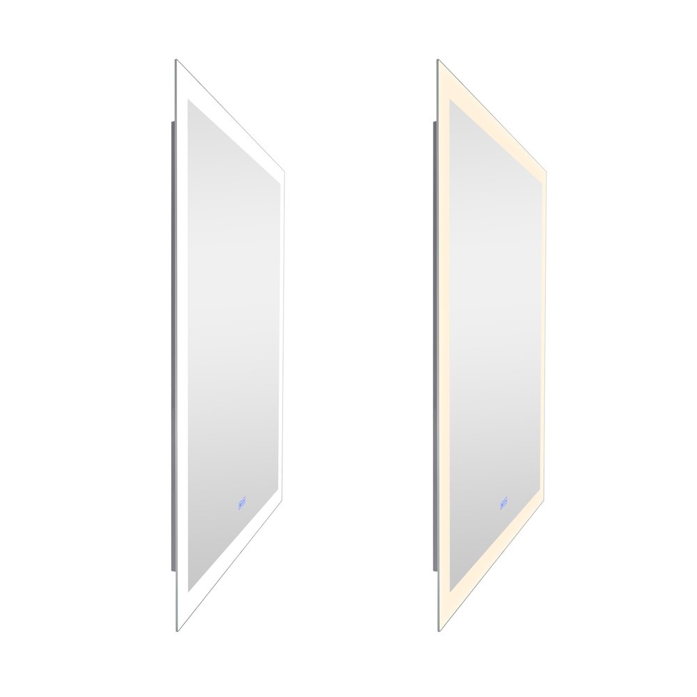 Abigail Rectangular 32x40in Matte White Integrated LED Mirror. Picture 4